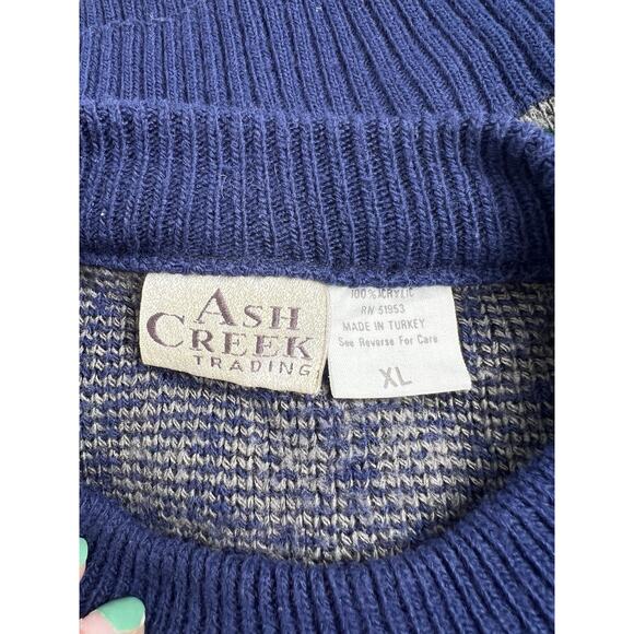 Vintage 90s Ash Creek Reindeer Sweater Acrylic Retro Size XL - Picture 4 of 7